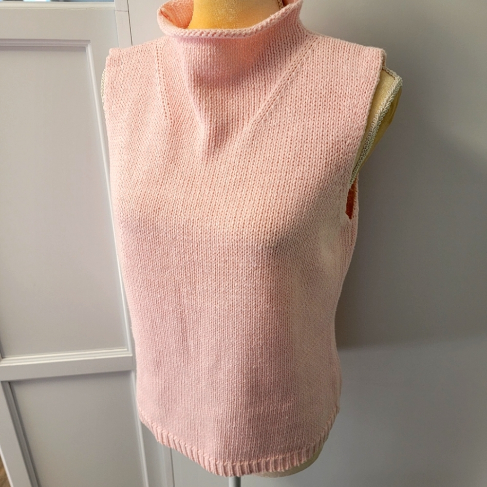 Northern Reflections Vintage Mock Neck Sleeveless Sweater Pink Large Hong Kong